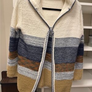 Fate Multicolor Striped Hooded Cardigan